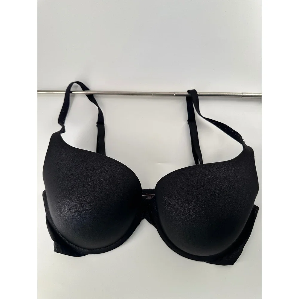 Victoria's Secret Perfect Shape Bra 36D Black Shimmer ‎ Underwire Full Cover